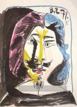 Portrait de mousquetaire 1971 cubiste Peinture à l'huile